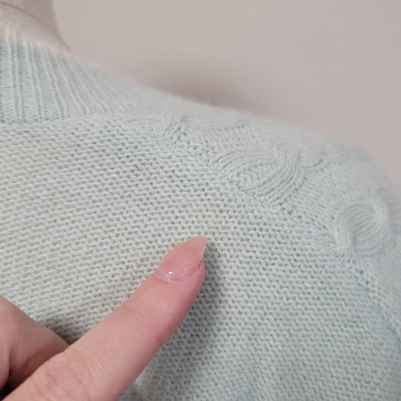 Vintage 90s Cardigan Sweater Lambswool & Rabbit Fur Size Medium - Picture 5 of 5